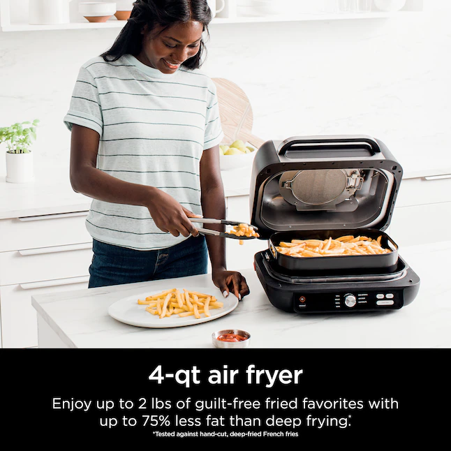 Ninja IG601 Foodi XL Pro 7-in-1 Indoor Grill 15.7-in L x 17.4-in W Non-stick Residential, Black, 4 Quarts - Image 6