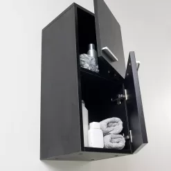 Alternative view of Fresca Senza 12.65-in W x 27.5-in H x 12-in D Black Soft Close Bathroom Wall Cabinet