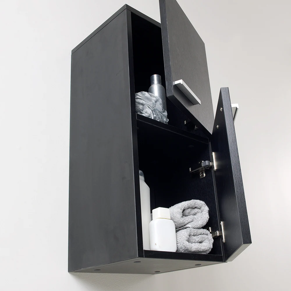 Fresca Senza 12.65-in W x 27.5-in H x 12-in D Black Soft Close Bathroom Wall Cabinet - Image 2
