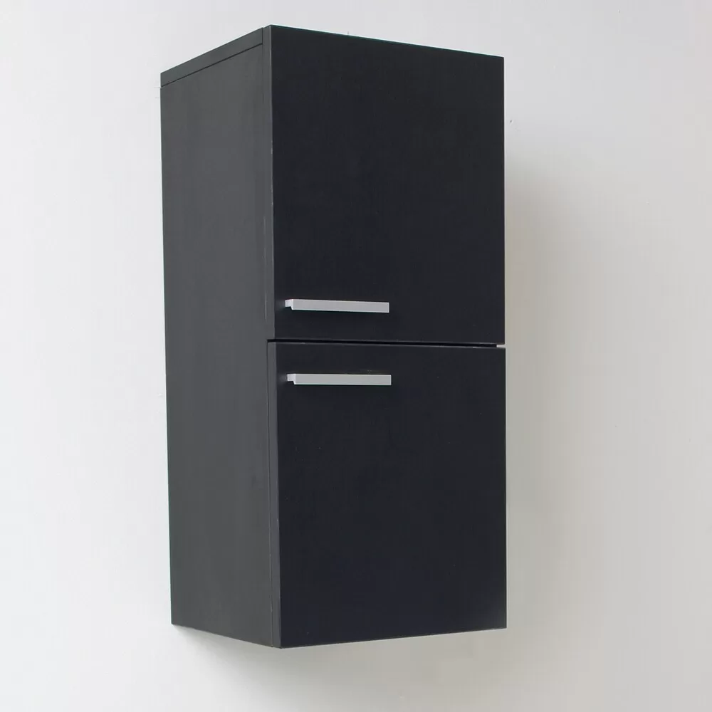 Fresca Senza 12.65-in W x 27.5-in H x 12-in D Black Soft Close Bathroom Wall Cabinet - Image 4