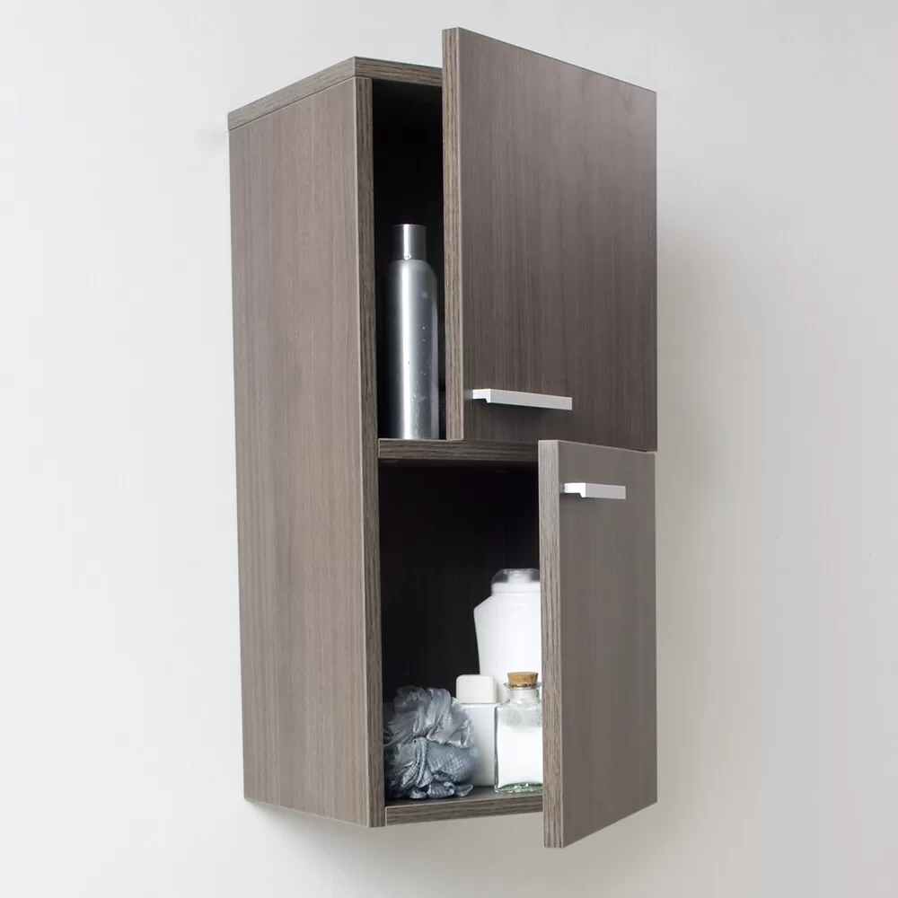 Fresca Senza 12.65-in W x 27.5-in H x 12-in D Gray Soft Close Bathroom Wall Cabinet - Image 3
