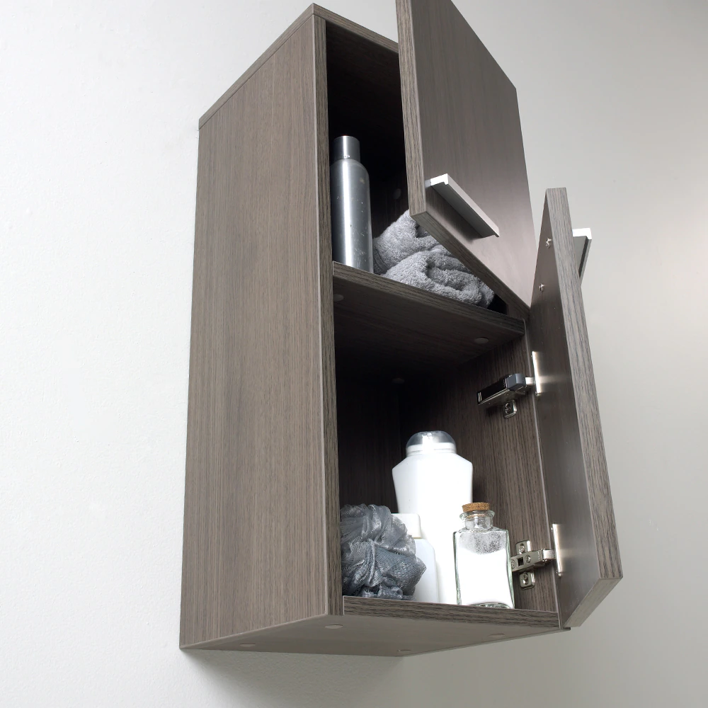 Fresca Senza 12.65-in W x 27.5-in H x 12-in D Gray Soft Close Bathroom Wall Cabinet - Image 2
