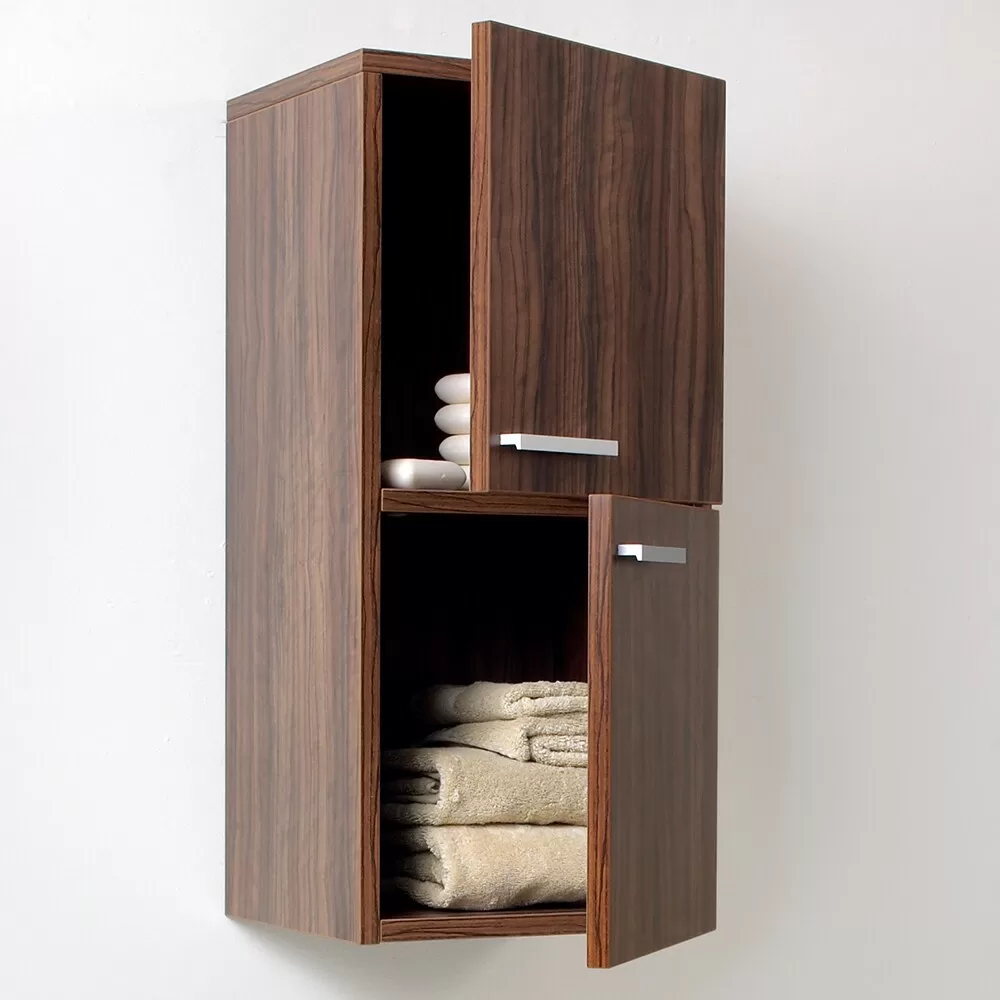 Fresca Senza 12.65-in W x 27.5-in H x 12-in D Walnut Soft Close Bathroom Wall Cabinet - Image 3