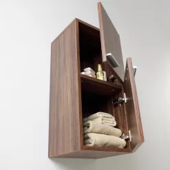 Alternative view of Fresca Senza 12.65-in W x 27.5-in H x 12-in D Walnut Soft Close Bathroom Wall Cabinet