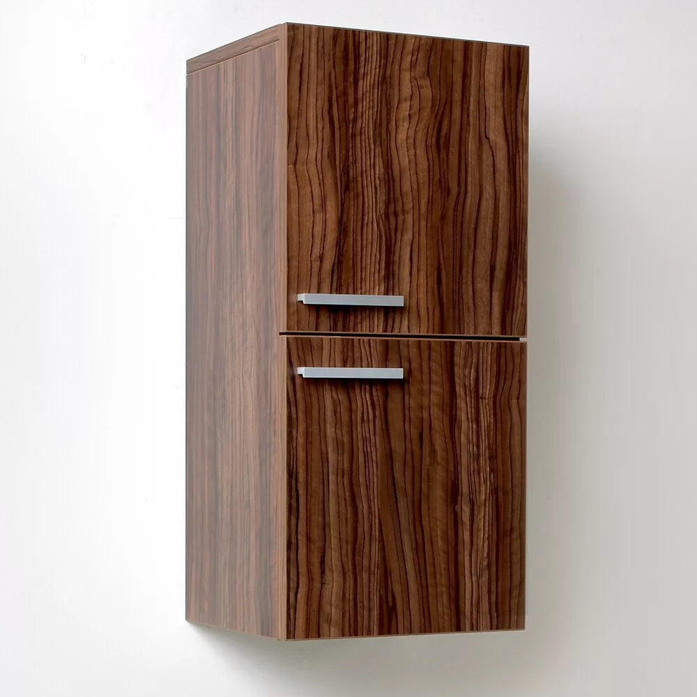 Fresca Senza 12.65-in W x 27.5-in H x 12-in D Walnut Soft Close Bathroom Wall Cabinet - Image 4