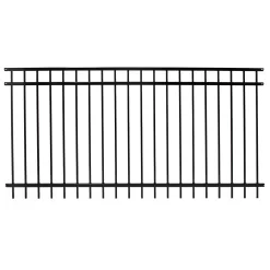 Fortress Building Products Versai 4-ft H x 8-ft W Gloss Black Steel Privacy Fence Panel