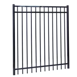 Alternative view of Fortress Building Products Versai 5-ft H x 5-ft W Gloss Black Powder-coated Galvanized Steel Spaced Picket Flat-top Privacy Walk-thru Fence Gate