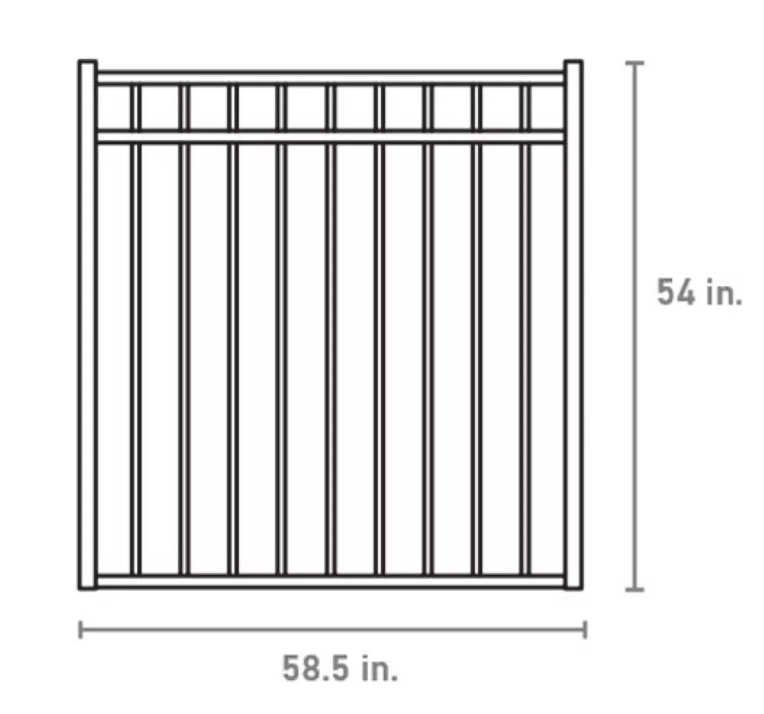 Fortress Building Products Versai 5-ft H x 5-ft W Gloss Black Powder-coated Galvanized Steel Spaced Picket Flat-top Privacy Walk-thru Fence Gate - Image 4