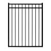 Fortress Building Products Versai 5-ft H x 5-ft W Gloss Black Powder-coated Galvanized Steel Spaced Picket Flat-top Privacy Walk-thru Fence Gate