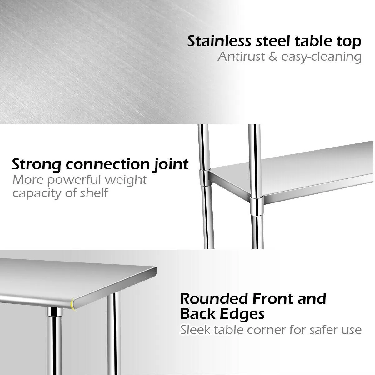 CASAINC 24-in W x 35-in H Silver Steel Work Bench - Image 6