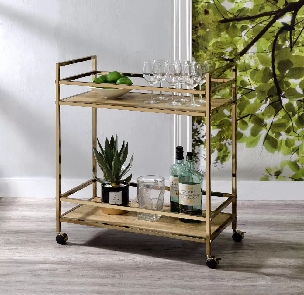 ACME FURNITURE Metal Base with Mdf Metal Top Kitchen Cart (14-in x 28-in x 32-in) - Image 3