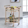 ACME FURNITURE Gold Metal Base with Glass Top Rolling Kitchen Cart (18.9-in x 26.8-in x 34.3-in)