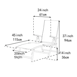 Alternative view of Crestlive Products Patio chaise lounge Set of 2 Aluminum Frame In Brown Finish Metal Frame Stationary Chaise Lounge Chair(s) with Brown Sling Seat