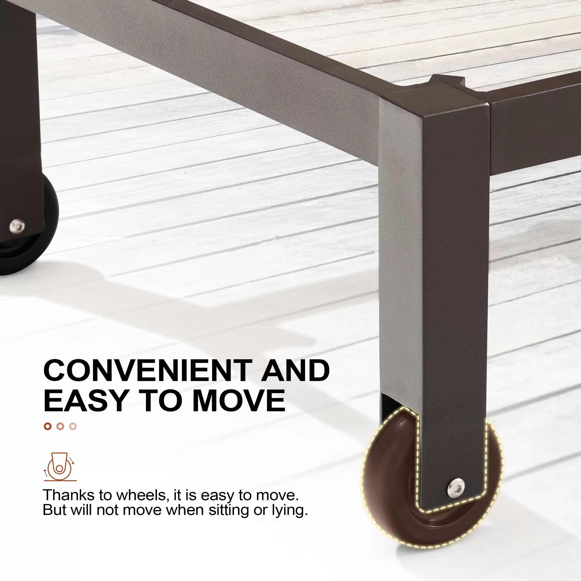 Crestlive Products Patio chaise lounge Aluminum Frame In Brown - Image 3