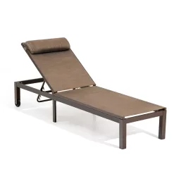 Crestlive Products Patio chaise lounge Aluminum Frame In BrownÂ