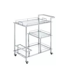 ACME FURNITURE Metal Base with Glass Top Rolling Kitchen Cart (16-in x 31-in x 34-in)