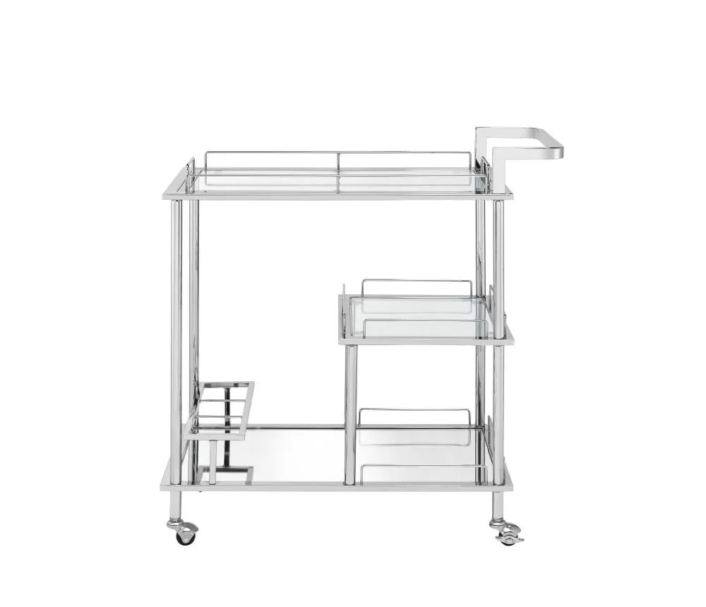 ACME FURNITURE Metal Base with Glass Top Rolling Kitchen Cart (16-in x 31-in x 34-in) - Image 2