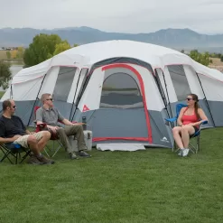 Ozark Trail 20-Person 4-Room Cabin Tent with 3 Separate Entrances for Camping