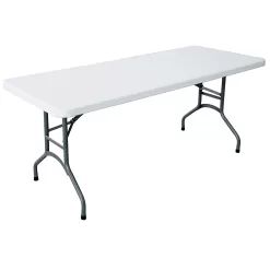 Plastic Development 706 Heavy Duty 6 Foot Straight Banquet Folding Table, White