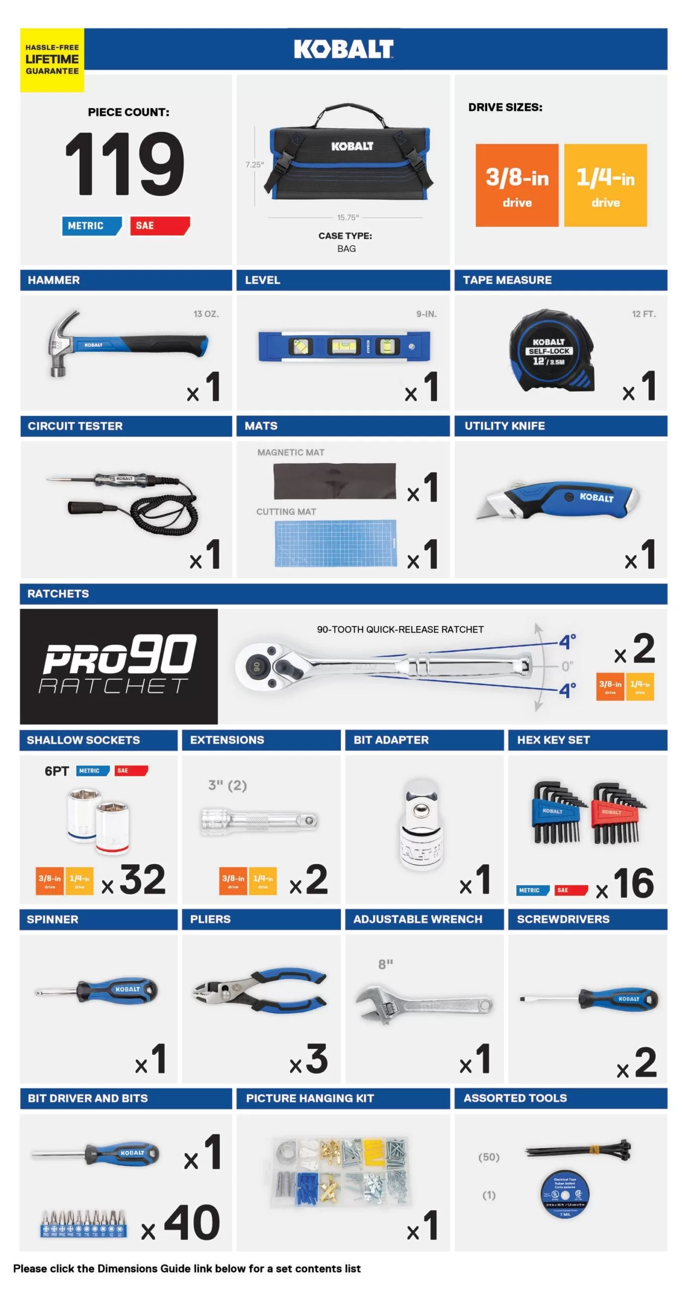 Kobalt 119-Piece Household Tool Set with Soft Case - Image 2