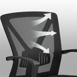 Yaheetech 2pcs Adjustable Mesh Office Chair Mid Back Swivel Chair Executive Desk Chair Computer and Study Chair with Wheels, Black