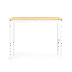 NewAge Products 48-in W x 43-in H White Bamboo Adjustable Height