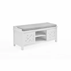 Alaterre Coventry Storage Bench, Dove Gray and White