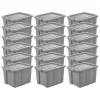 Sterilite Tuff1 18 Gallon Plastic Storage Tote Container Bin w/ Lid, 18 Ct