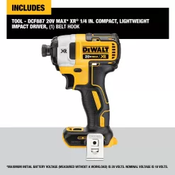 Alternative view of DEWALT Xr 20-volt Max 1/4-in Variable Speed Brushless Cordless Impact Driver (Tool Only)