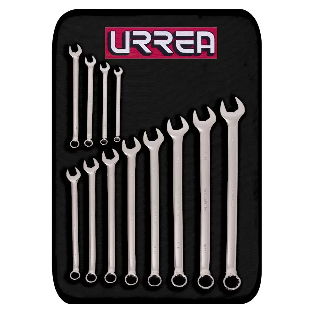 URREA 12-Piece Set 12-point Metric Standard Combination Wrench Includes Soft Case