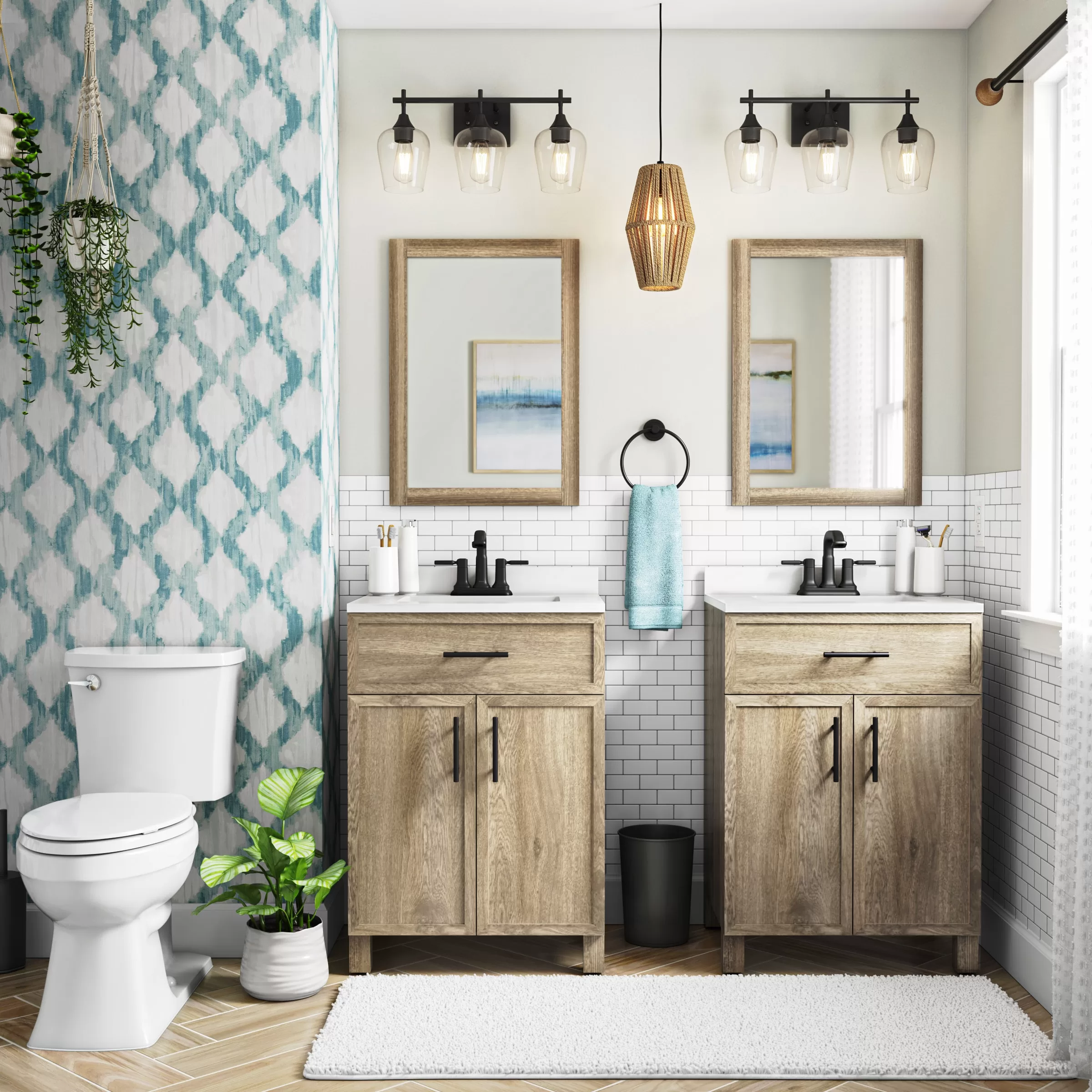 Style Selections Dolton 24-in Natural Oak Undermount Single Sink Bathroom Vanity with White Engineered Stone Top (Mirror Included) - Image 3