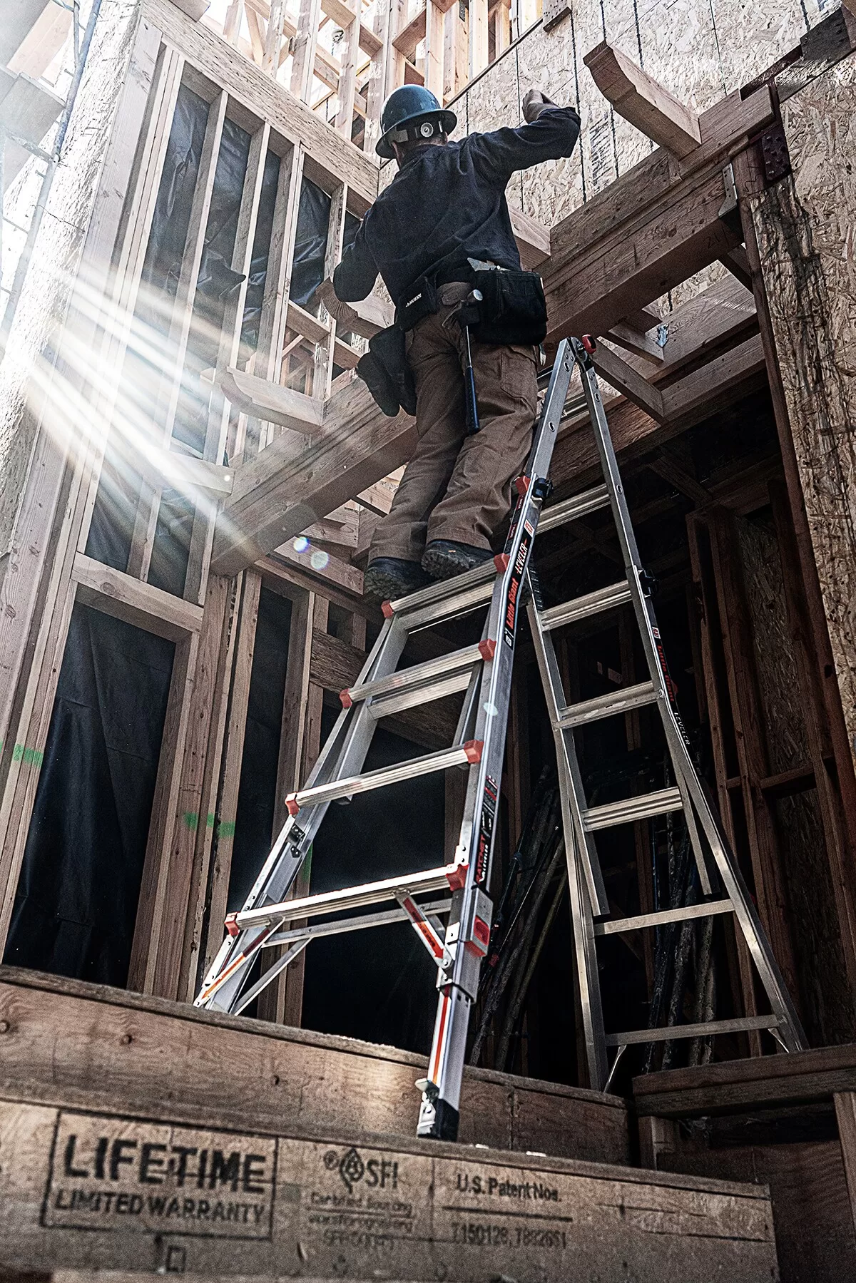 Little Giant Ladders Leveler M22 with Leg Levelers Aluminum 22-ft Reach Type 1AA- 375 lbs. Capacity Telescoping Multi-Position Ladder - Image 15