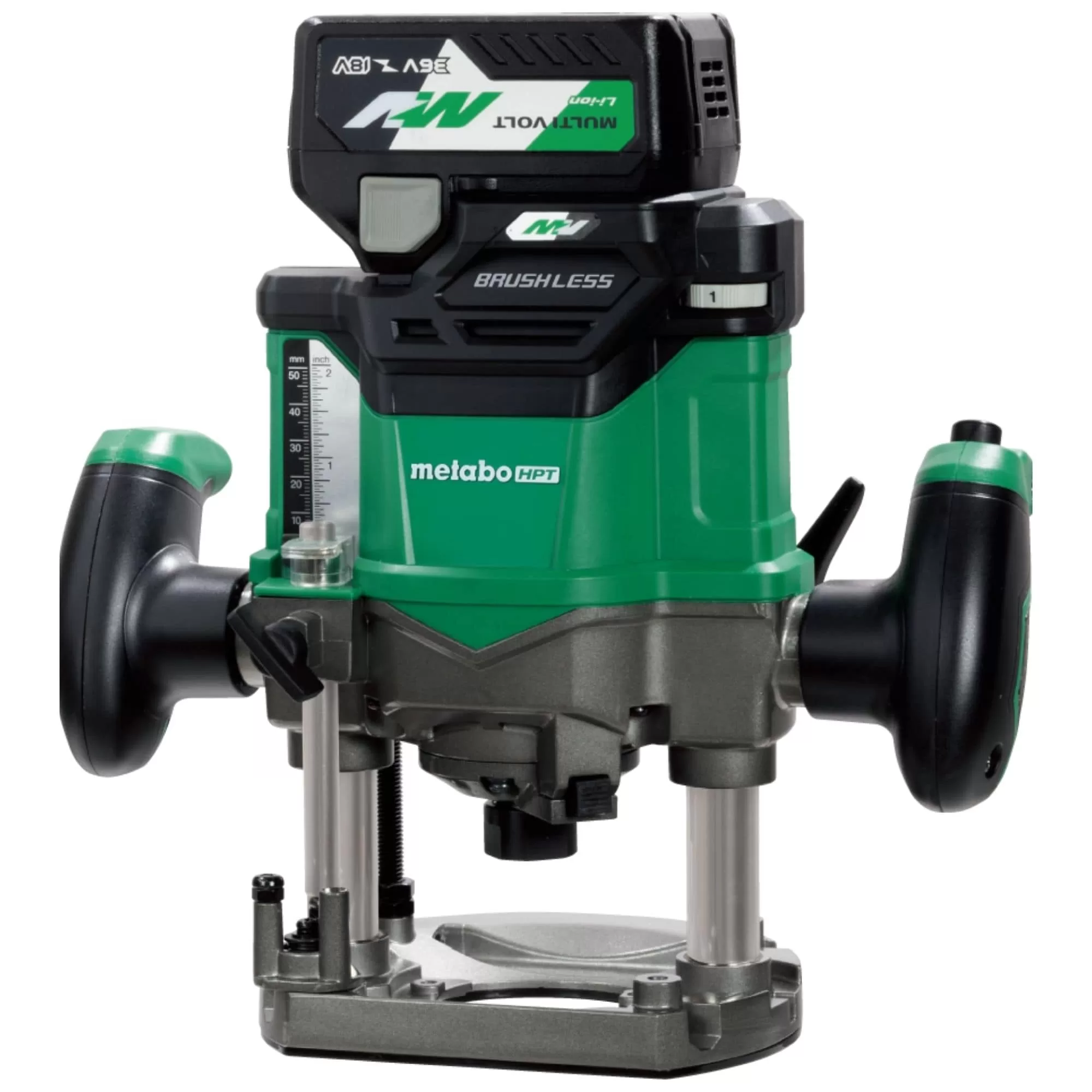 Metabo HPT MultiVolt 1/4-in and 1/2-in 2-HP Variable Speed Brushless Plunge Cordless Router Soft Case (Battery & Charger Included)