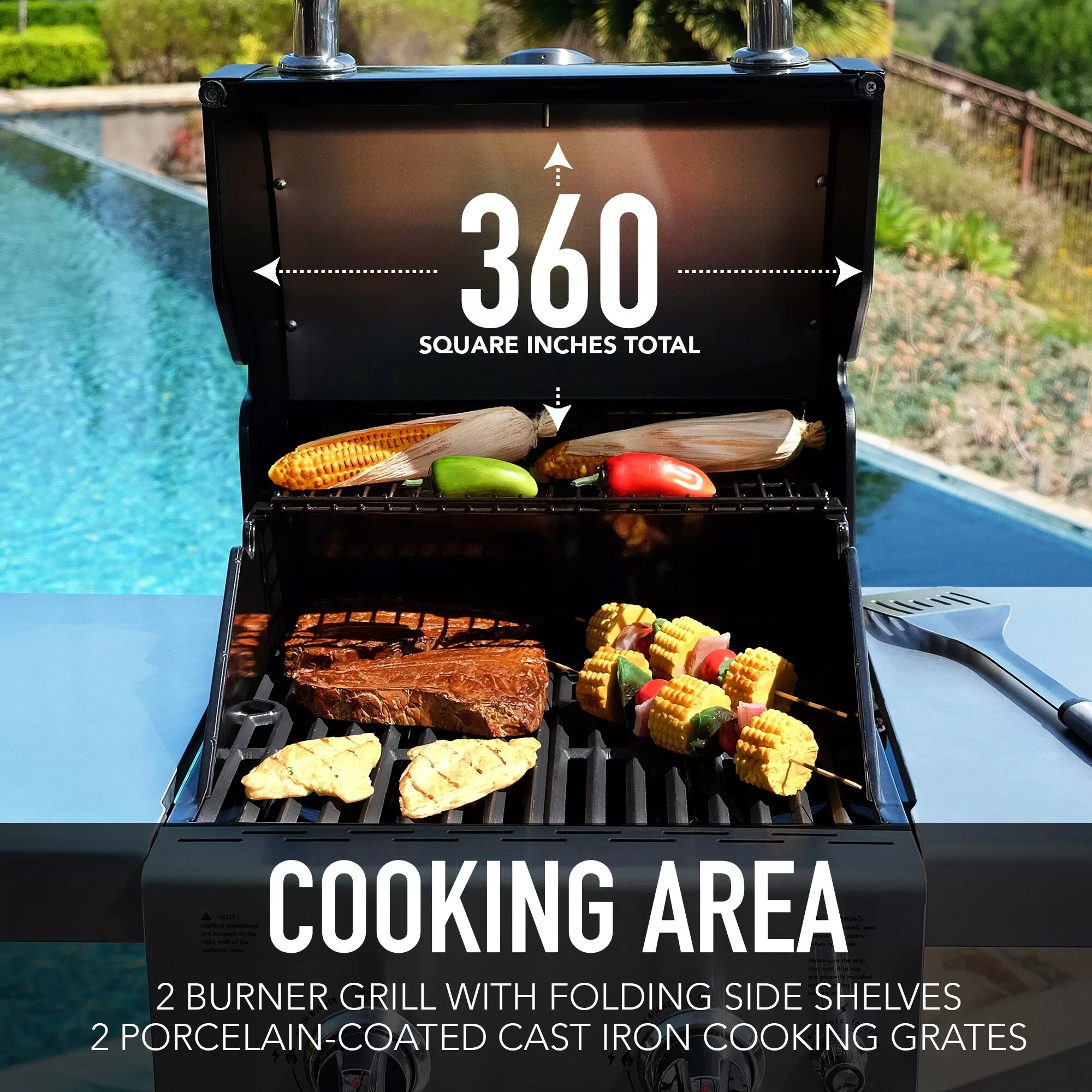 Permasteel Black 2-Burner Liquid Propane Gas Grill - Image 5