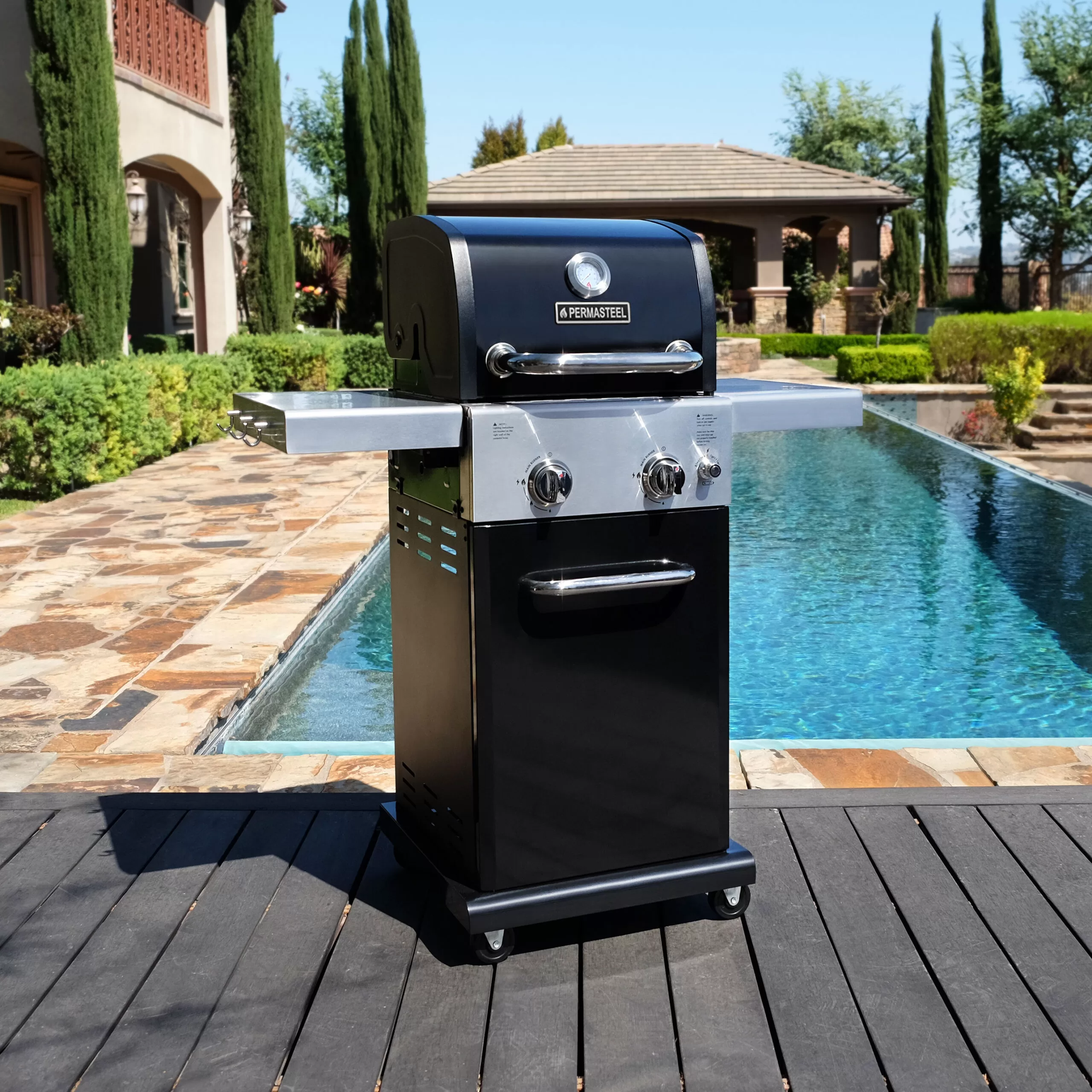 Permasteel Black 2-Burner Liquid Propane Gas Grill - Image 10