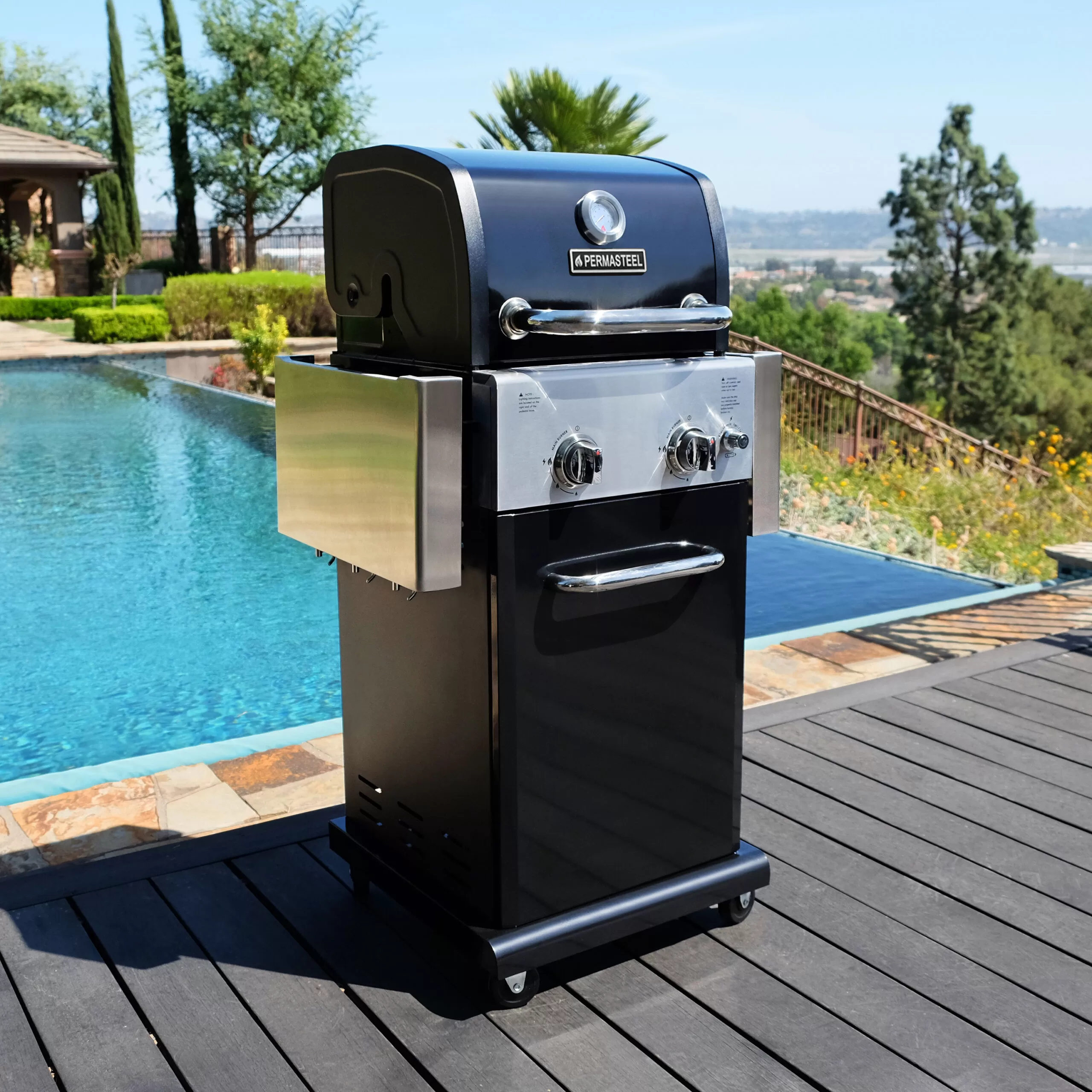 Permasteel Black 2-Burner Liquid Propane Gas Grill - Image 11
