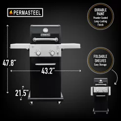 Alternative view of Permasteel Black 2-Burner Liquid Propane Gas Grill