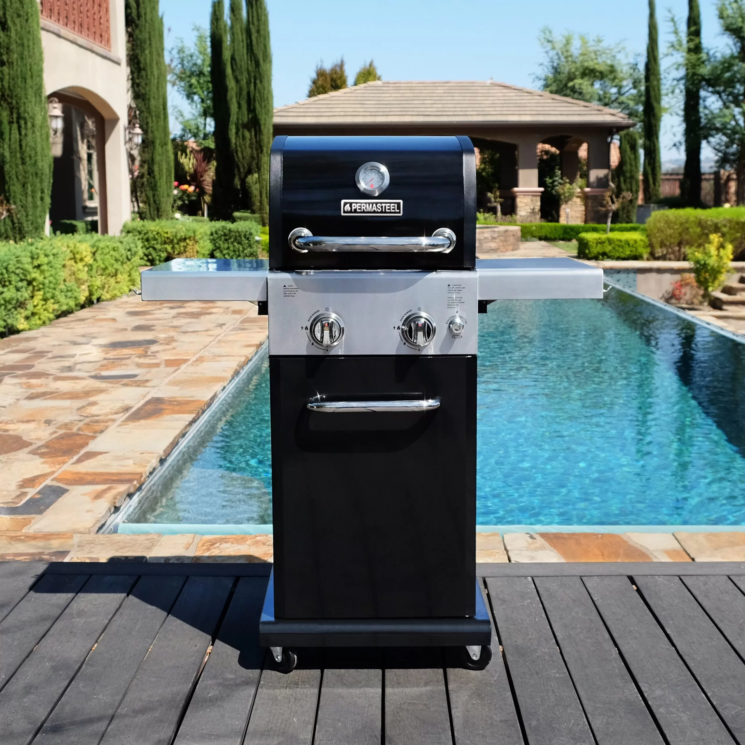 Permasteel Black 2-Burner Liquid Propane Gas Grill - Image 9