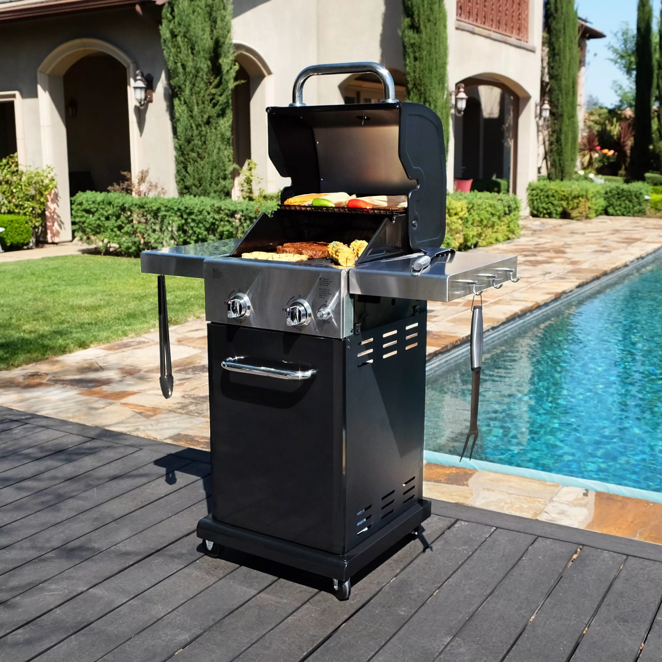 Permasteel Black 2-Burner Liquid Propane Gas Grill - Image 12