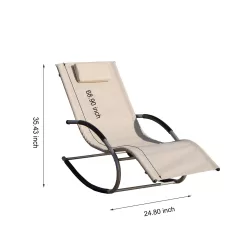 Alternative view of Moda Furnishings Rocking chair of 009 in beige Silver Metal Frame Chaise Lounge Chair(s) with Tan Solid Seat