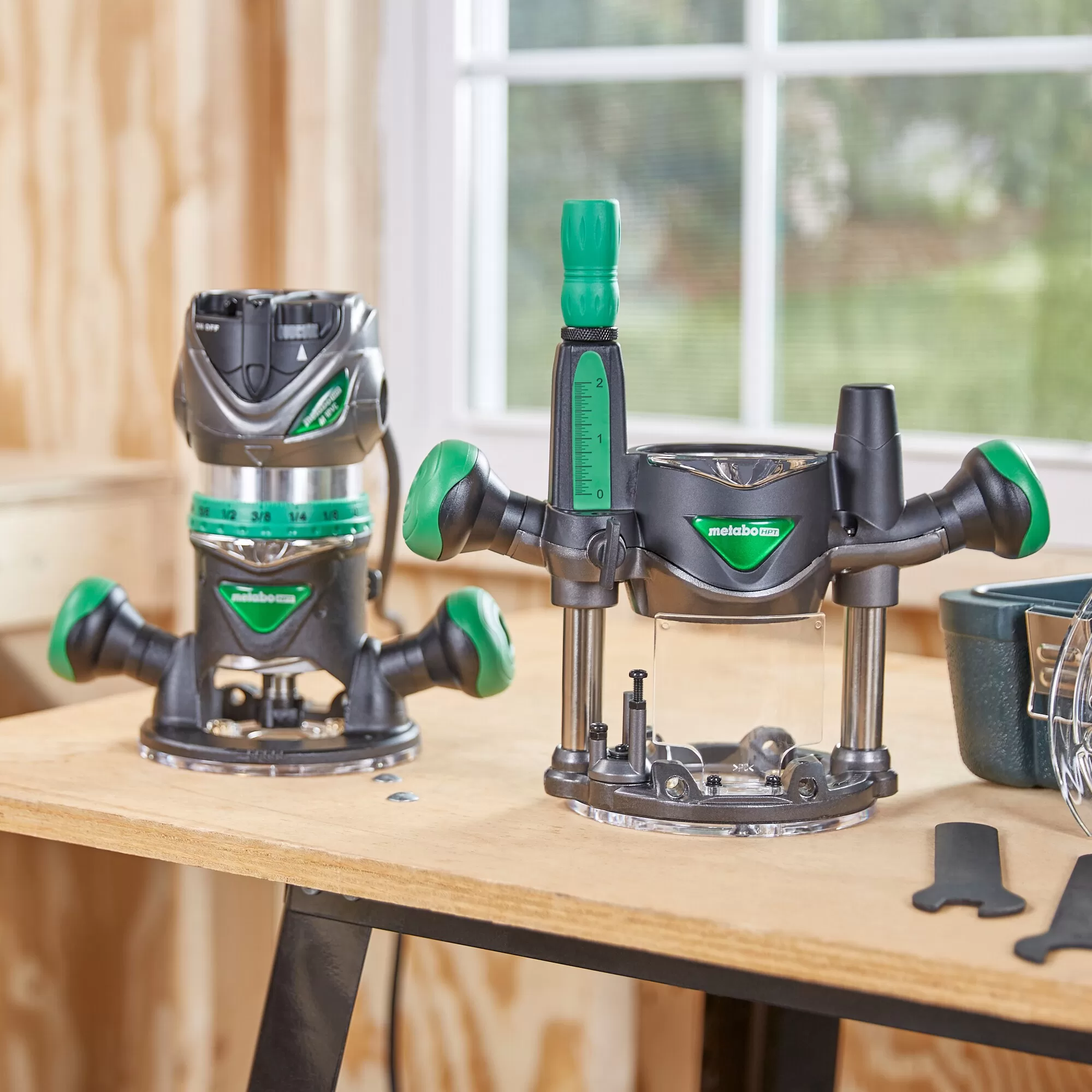 Metabo HPT 1/4-in and 1/2-in 2.25-HP Variable Speed Combo Fixed/Plunge Corded Router Hard Case (Tool Only) - Image 4