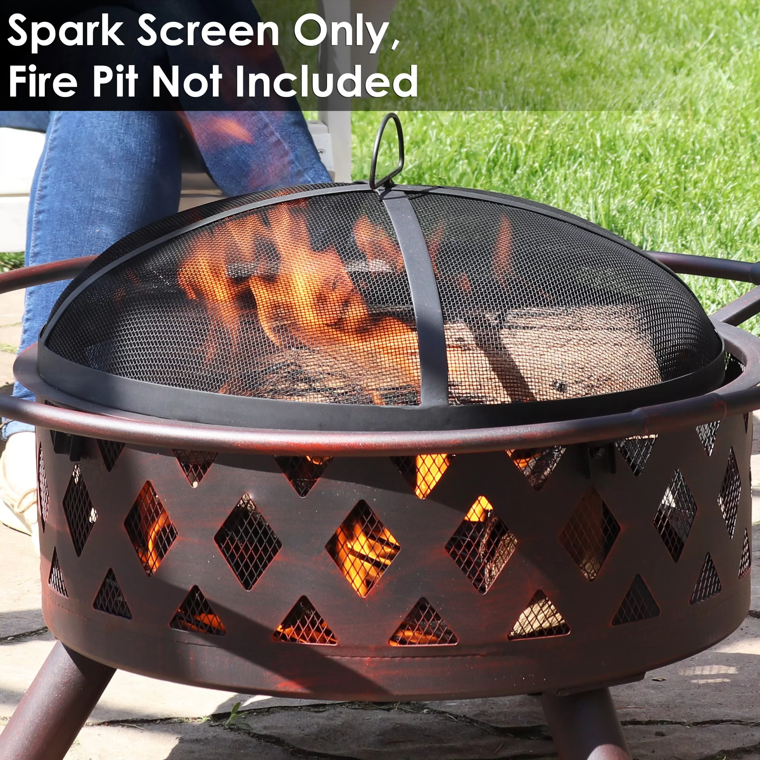 Sunnydaze Decor 9-lbs Black Steel Fire Pit Spark Screen - Image 4