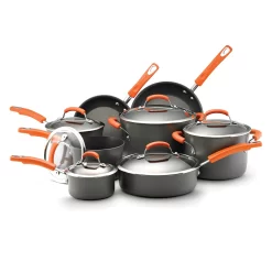 Rachael Ray 14-Piece Brights Hard-Anodized Nonstick Cookware Set