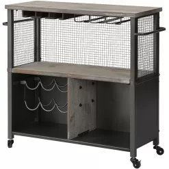FirsTime Stainless Steel Wood Base with Wood Top Rolling Kitchen Cart (12-in x 31.25-in x 31.5-in)