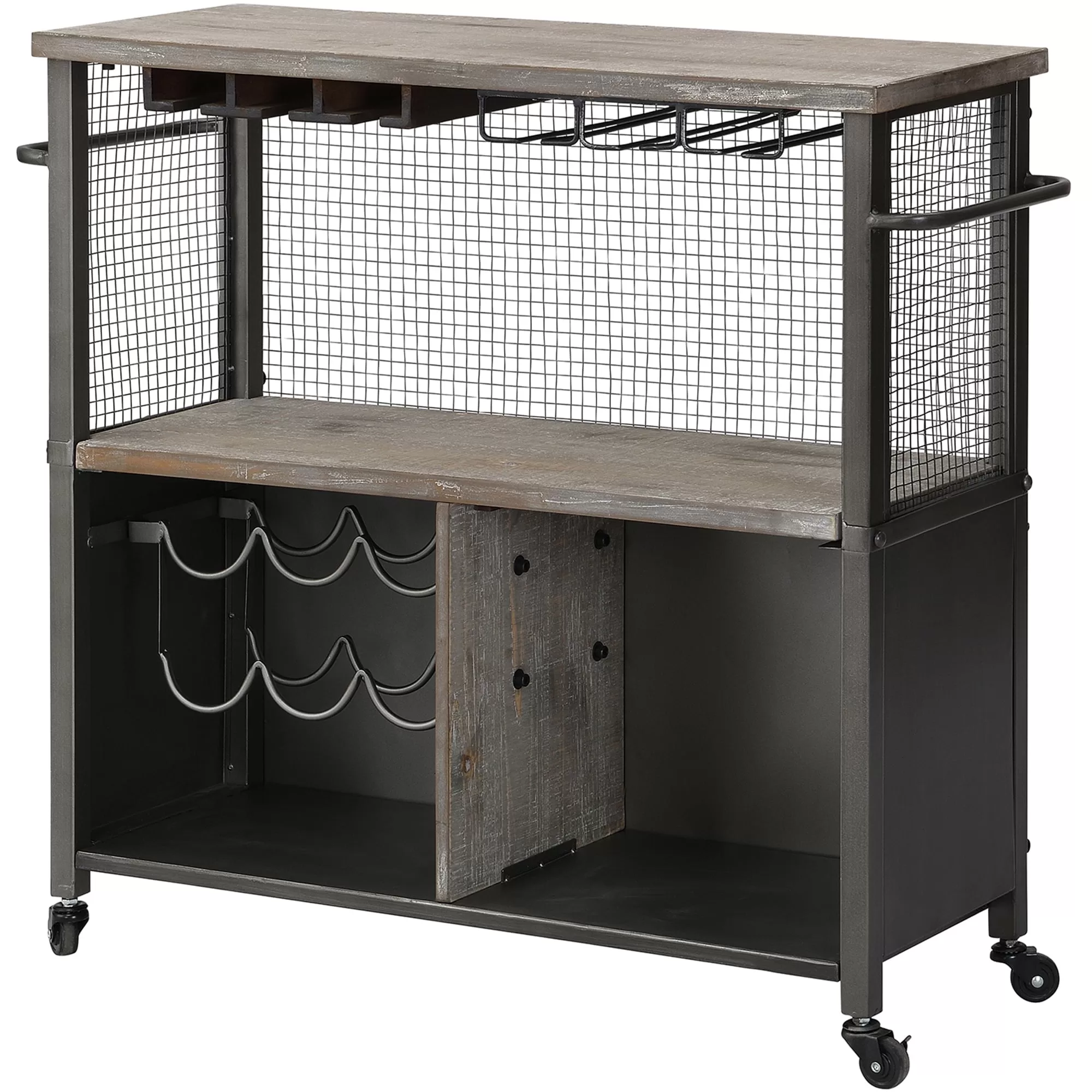 FirsTime Stainless Steel Wood Base with Wood Top Rolling Kitchen Cart (12-in x 31.25-in x 31.5-in)