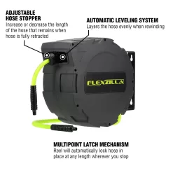 Alternative view of Flexzilla Flexzilla Enclosed Plastic Retractable Air Hose Reel, 3/8-in x 30-ft