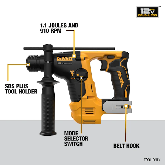 DEWALT DCH072B XTREME 12-volt Max Sds-plus Cordless Rotary Hammer Drill (Tool Only) - Image 2