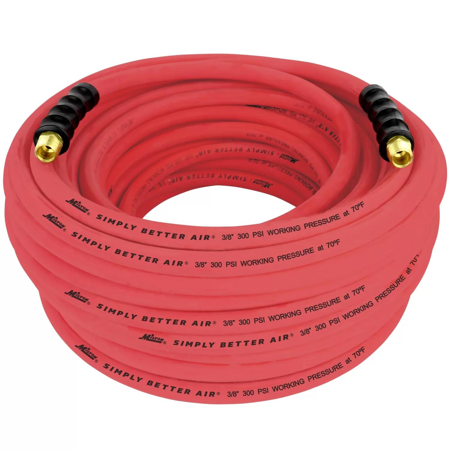 Milton ULR 3/8" ID x 100' (3/8" MNPT) Ultra Lightweight Rubber Hose, Robust, Durable Air Hose for Extreme Environments