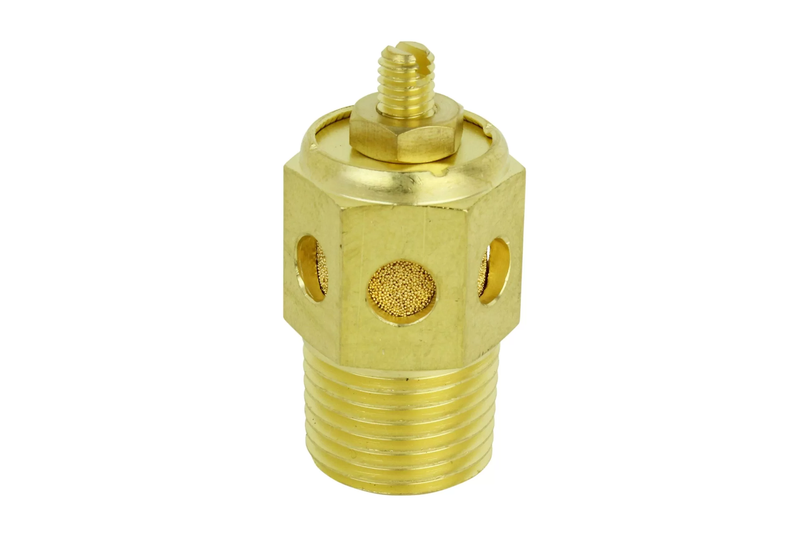 Milton Speed Control Exhaust Muffler, 1/2” MNPT - 40 Micron Sintered Bronze Silencer/Diffuse Air and Noise Reducer - Box of 25