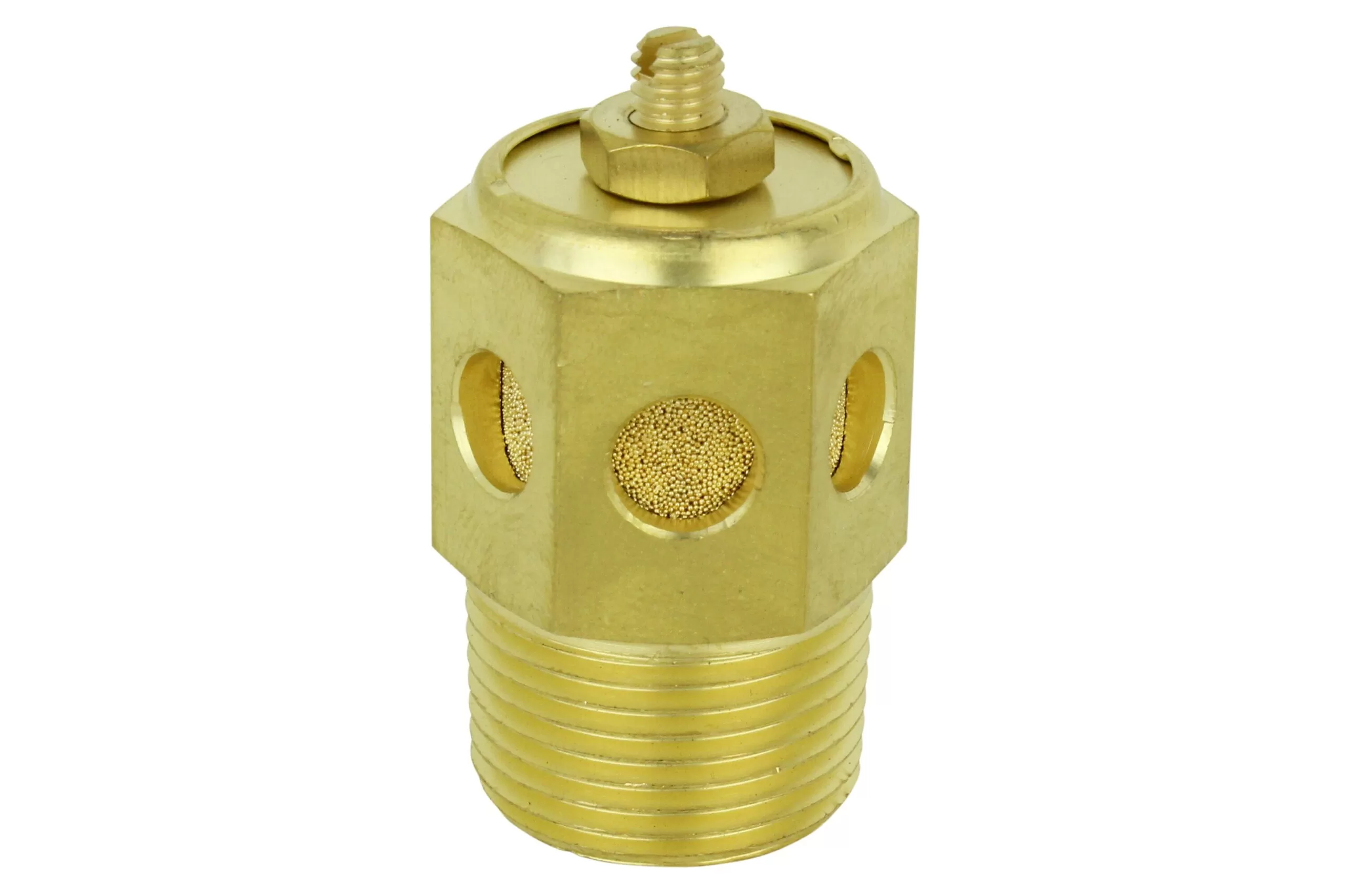 Milton Speed Control Exhaust Muffler, 3/4” MNPT - 40 Micron Sintered Bronze Silencer/Diffuse Air and Noise Reducer - Box of 10
